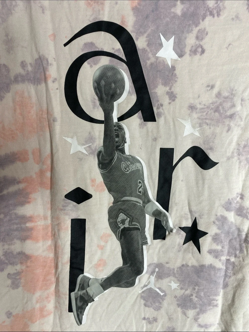 Nike Air Jordan Tee with Jumpman and Pale Tie-Dye Accents